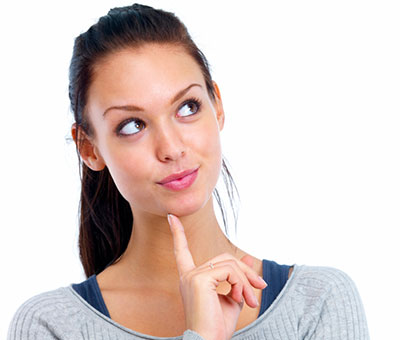 a woman thinking